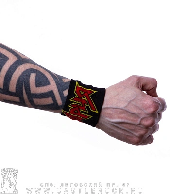 напульсник трикотажный ария (надпись красная, кант желтый)