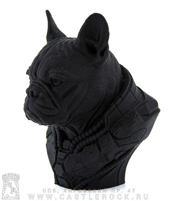 статуэтка бульдог киборг (3d печать, черная)