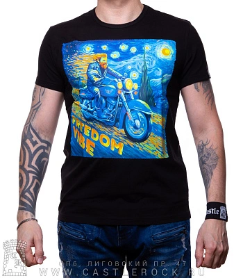 футболка ван гог байкер "freedom vibe" (светится)
