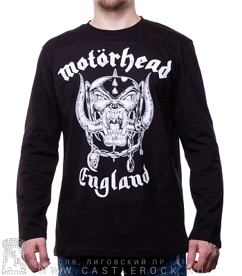 футболка motorhead "england" (ч/б, принт потертый) д/р