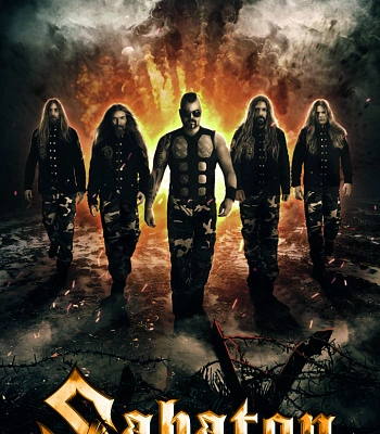 постер тканевый sabaton (группа, колючая проволока)