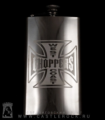 фляга стальная с гравировкой west coast choppers 6 oz