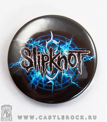 значок slipknot (лого, молнии синие)