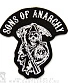 нашивка sons of anarchy (ч/б, вышивка)