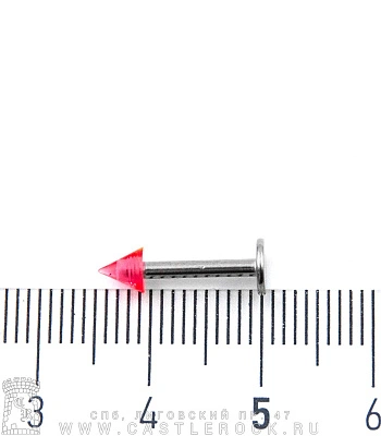 Лабрет Сталь с Акриловым Шипом (розовым) 1,6 х 10 х 4