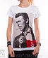 женская футболка david bowie (красное лого, белая)