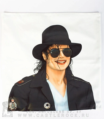 чехол на подушку michael jackson (в шляпе)