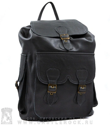 рюкзак кожаный o'skull серый (большой)