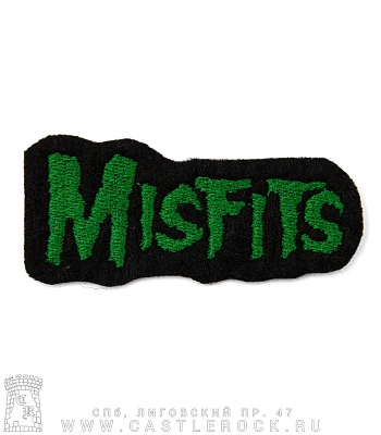 нашивка misfits (надпись зеленая, вышивка)
