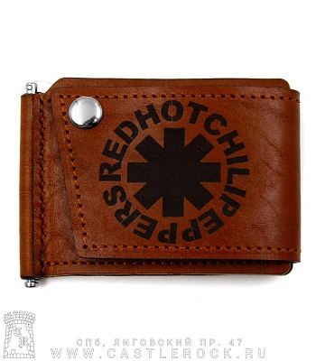 зажим для купюр с держателем карт red hot chili peppers (гравировка, ручная работа)