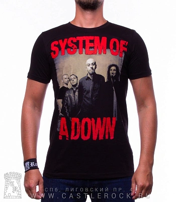 футболка system of a down (группа, красная надпись)