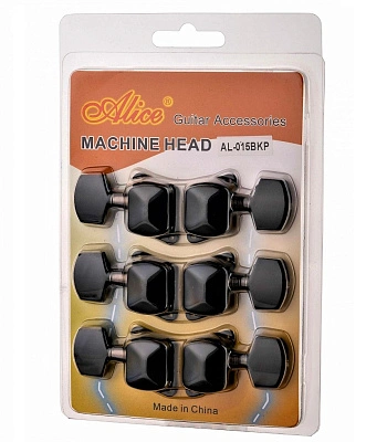 комплект колковой механики для акустической гитары al-015bk-p (черный)