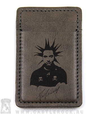 кардхолдер с гравировкой король и шут горшок (ручная работа)