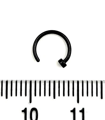 Кольцо для носа Сталь Разжимное Черное со Стопором 0,8 х 6