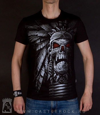 футболка череп шамана (светится)