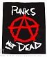 нашивка на спину anarchy анархия punks not dead (лого, надпись белая, стилизованная)