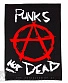 нашивка на спину anarchy анархия punks not dead (лого, надпись белая, стилизованная, принт большой)