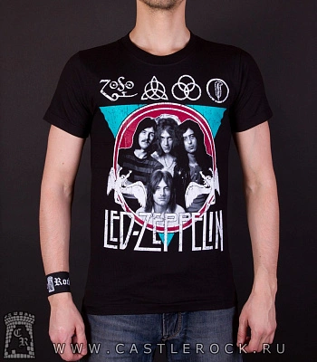 футболка led zeppelin (группа в круге)