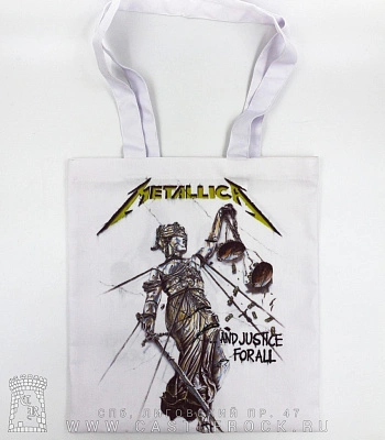 сумка шоппер metallica "and justice for all" (белая)