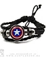 фенечка кожаная кабошон captain america капитан америка (черная)