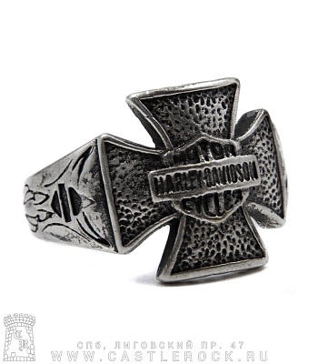 кольцо harley-davidson (крест железный)
