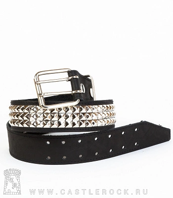 ремень кожаный 3 ряда пирамиды (малые)