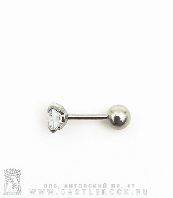 Микроштанга Сталь со Стразом (прозрачным) 0,8 х 6 х 4/5