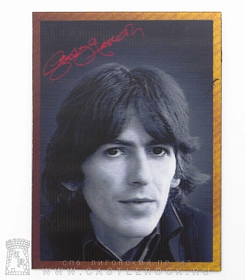 магнит прямоугольный 3d beatles george harrison (ч/б, голограмма)