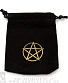 мешочек бархатный пентаграмма золотистая (малый, черный)