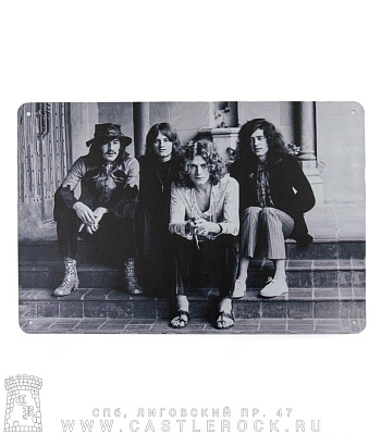 табличка led zeppelin (группа, ч/б)