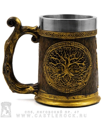 кружка древо жизни иггдрасиль (бронзовая)