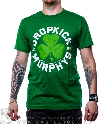 футболка dropkick murphys "boston massachusetts est. 1996" (зеленая)