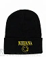 шапка с отворотом и вышивкой nirvana (смайл, надпись)