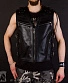 жилет байкерский кожаный на молнии с карманами (регулируемый)