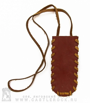 чехол для варгана кожаный большой (без защиты язычка, коричневый темный) vgfl01