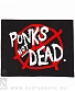 нашивка на спину anarchy анархия punks not dead (лого, надпись белая, горизонтальная)