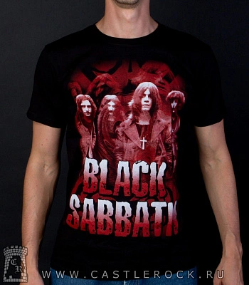 футболка black sabbath (группа, принт красный)