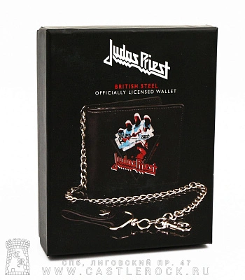 портмоне с цепью фирменное judas priest "british steel"