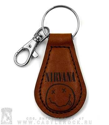 брелок кожаный с гравировкой nirvana