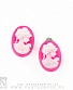 клипсы камея с девушкой (розовые)