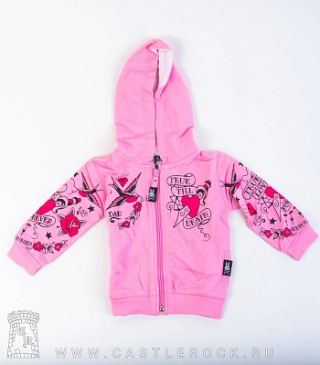 толстовка детская six bunnies true till death (розовая)