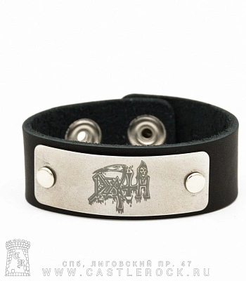 браслет кожаный death (широкий)
