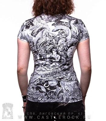 женская футболка мечтатель (ч/б, полноформат, светится)