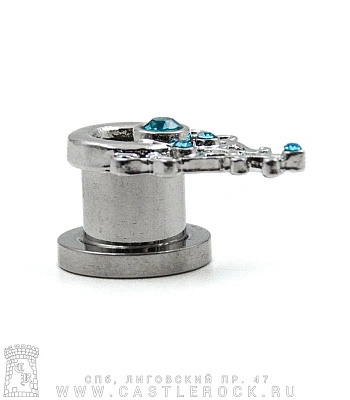 Тоннель Сталь Кружево (стразы) 8 мм