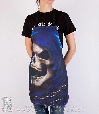 фартук скелет в капюшоне с цепью