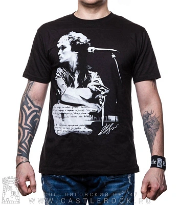 футболка кино в. цой (с гитарой ч/б)