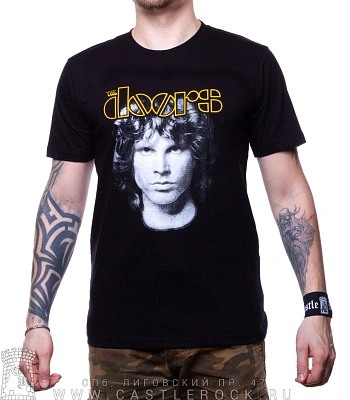 футболка doors jim morrison (ч/б, лого желтое)