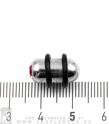 Плаг Сталь со Стразом (розовым, с резинками) 8 мм