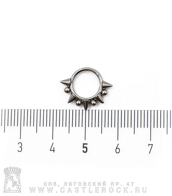 Сегментное Кольцо Кликер Сталь с Шипами и Шариками 1,2 х 8