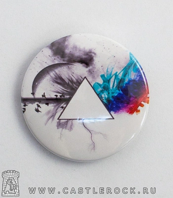 значок pink floyd "the dark side of the moon" (белый)